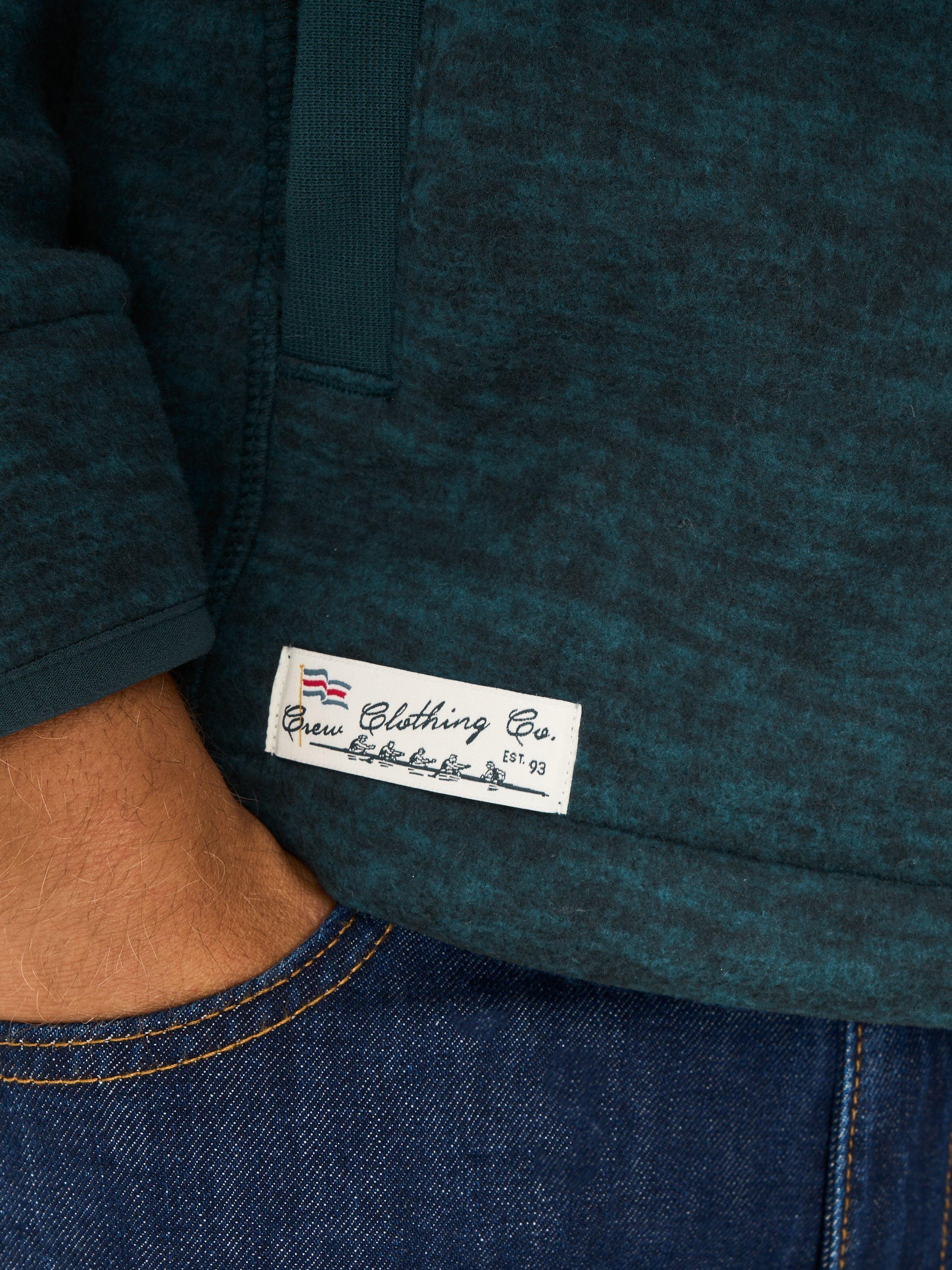 Product image 4 of 5, which shows Crew Clothing Space Dyed Zip Through Jacket, Bottle Green, L