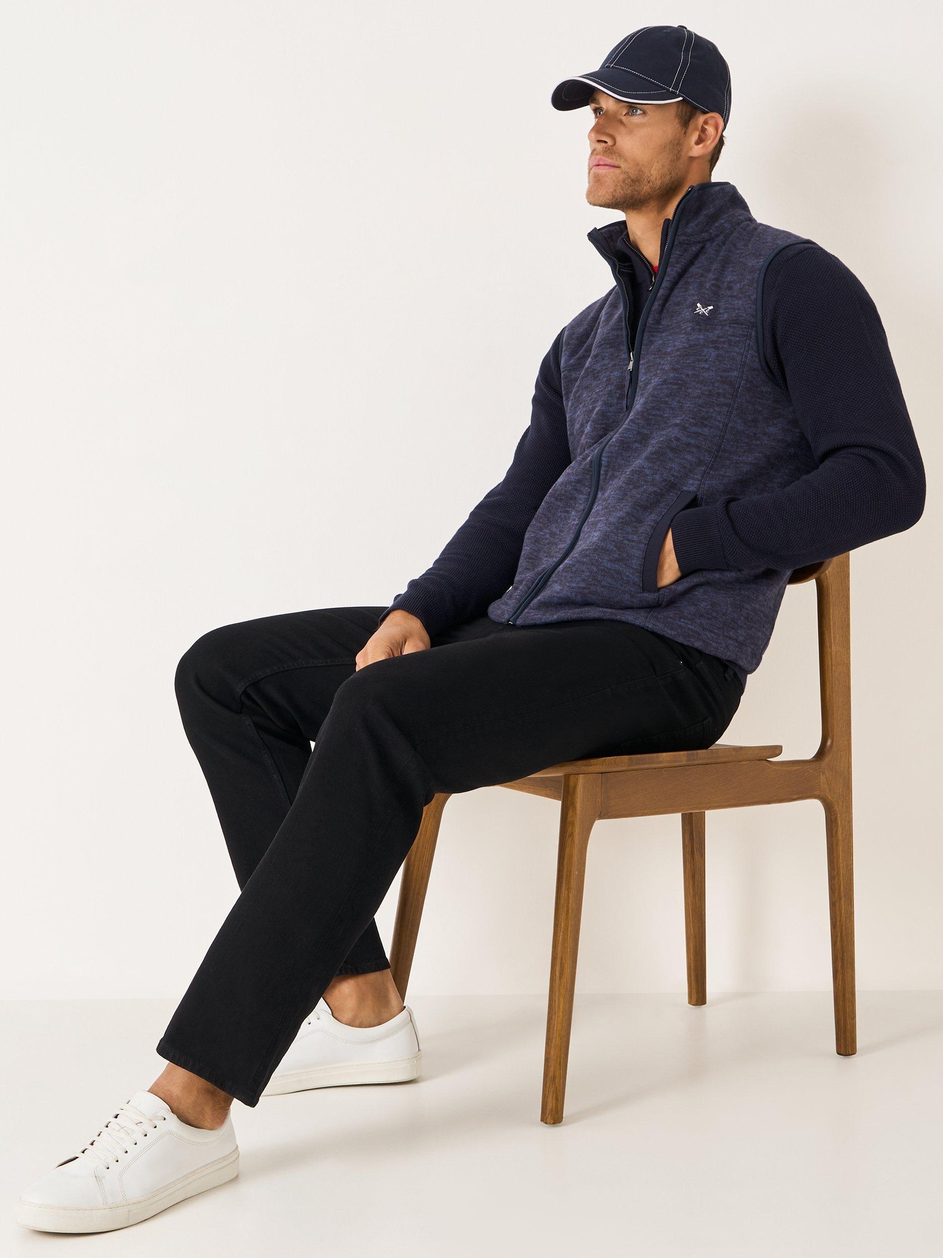 Product image 3 of 5, which shows Crew Clothing Space Dye Gilet, Indigo Blue, L