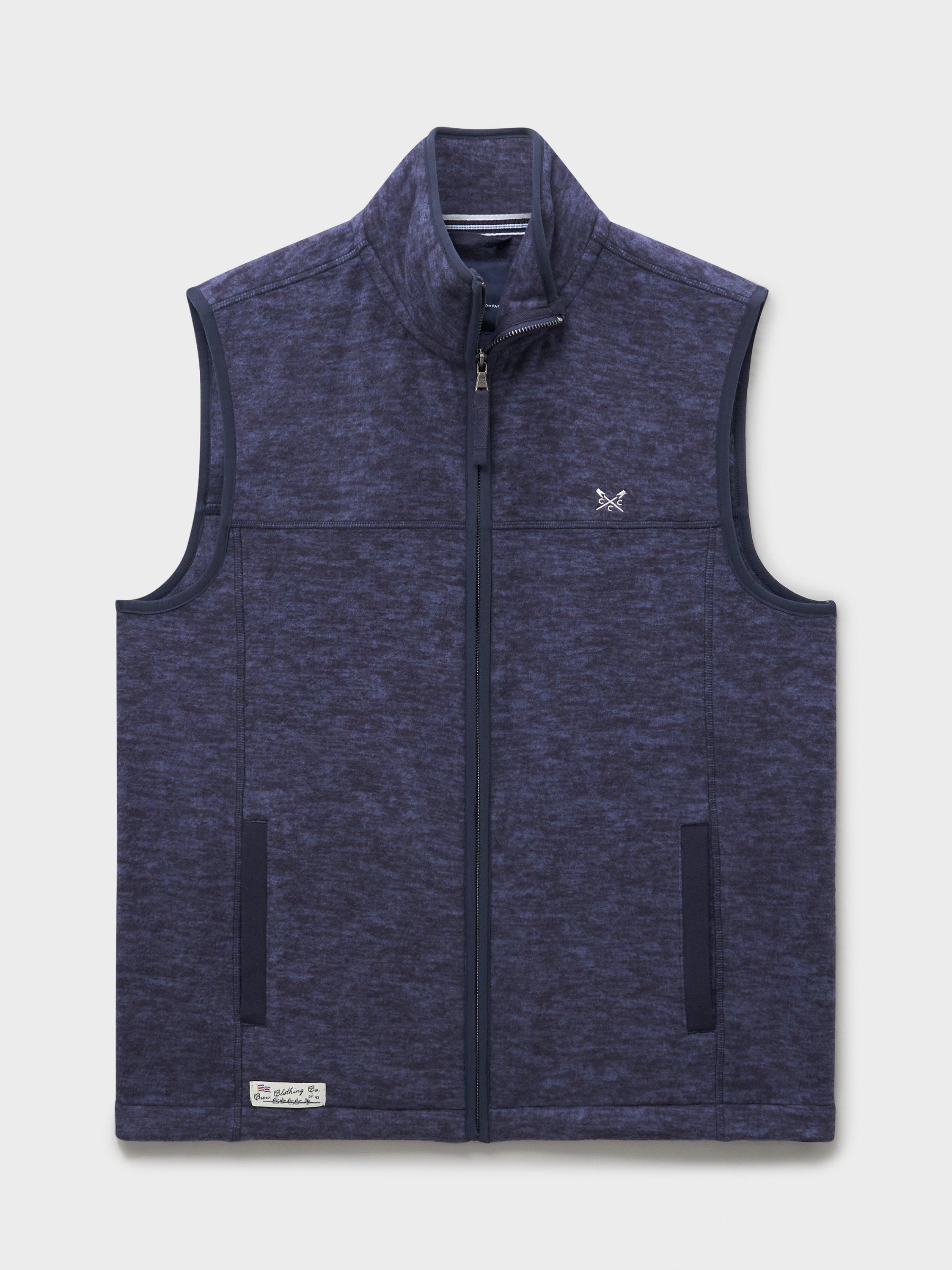 Product image 5 of 5, which shows Crew Clothing Space Dye Gilet, Indigo Blue, L