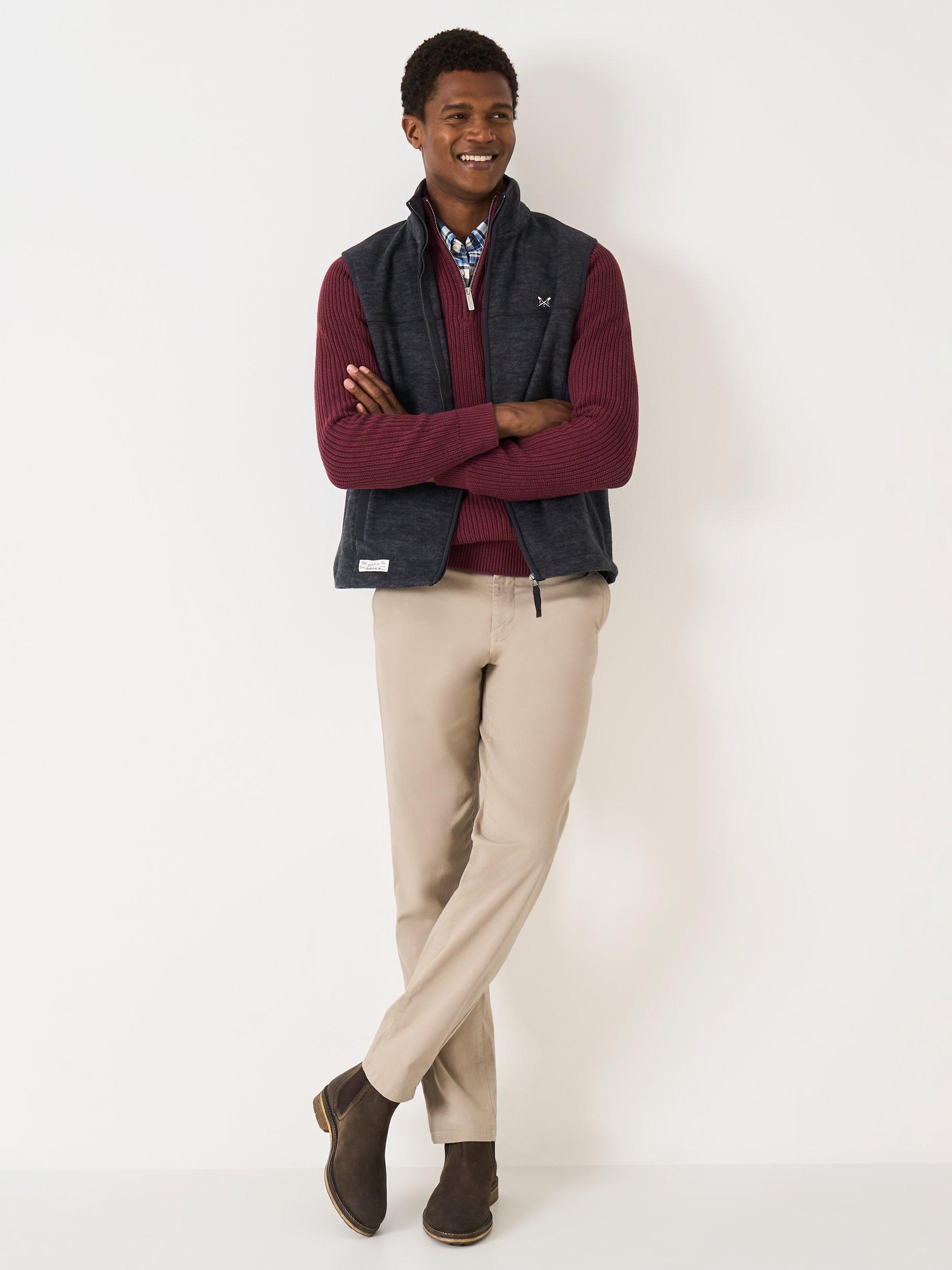 Product image 3 of 5, which shows Crew Clothing Space Dye Gilet, Graphite Grey, XS