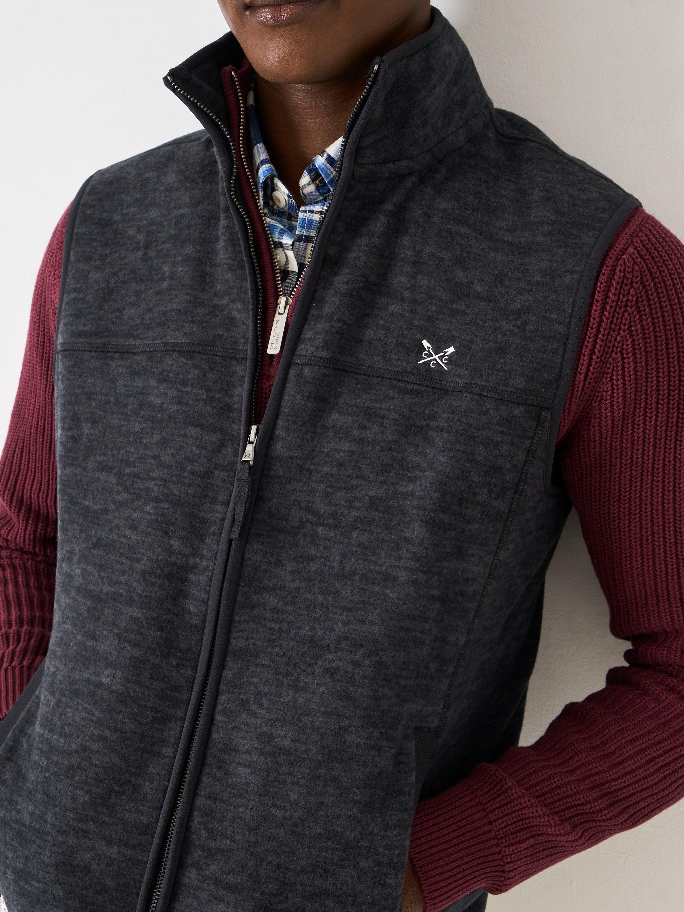 Product image 4 of 5, which shows Crew Clothing Space Dye Gilet, Graphite Grey, XS