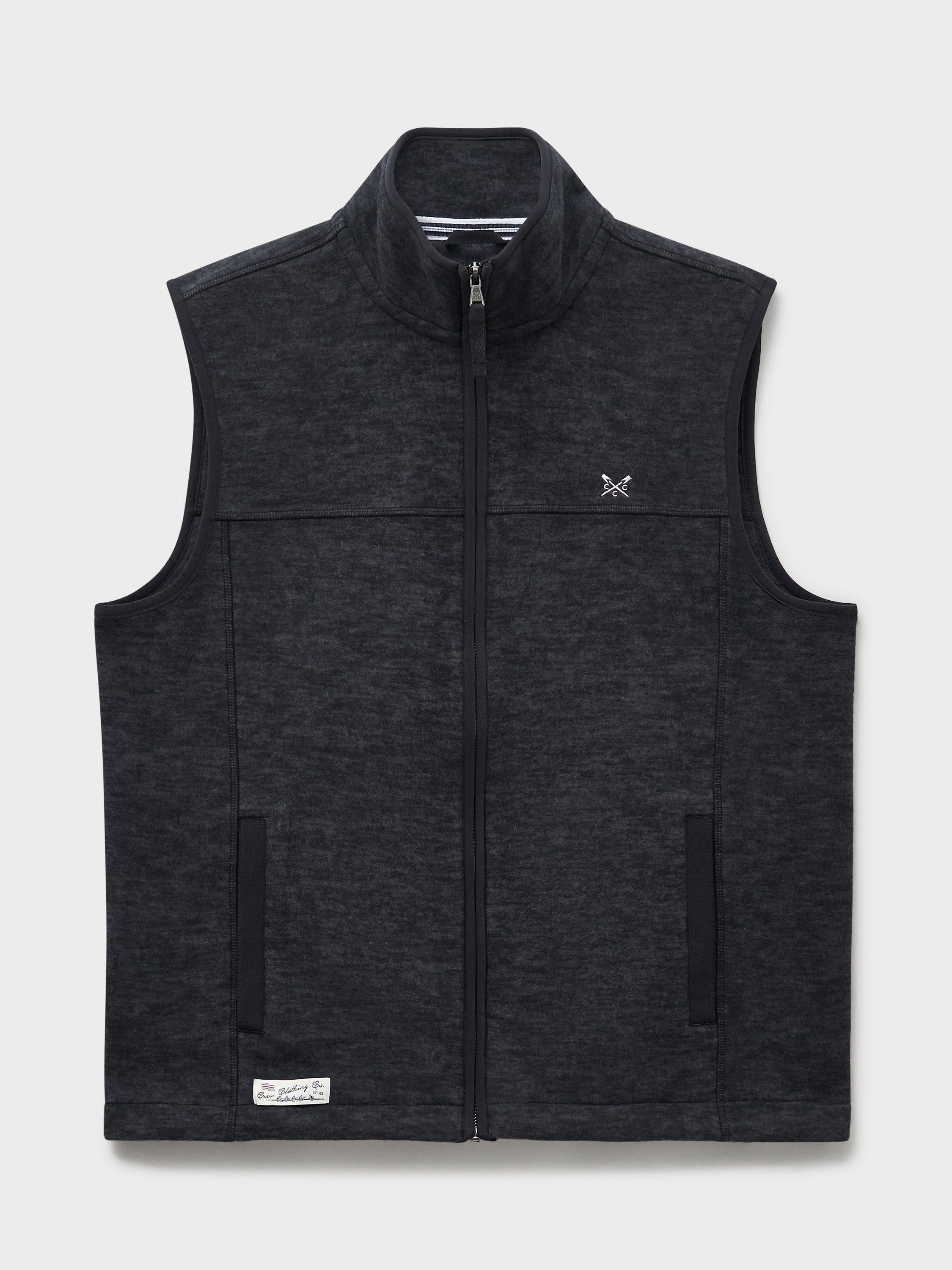 Product image 5 of 5, which shows Crew Clothing Space Dye Gilet, Graphite Grey, XS