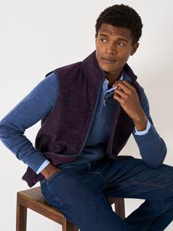 Crew Clothing Space Dye Gilet, Burgundy Red, Burgundy Red