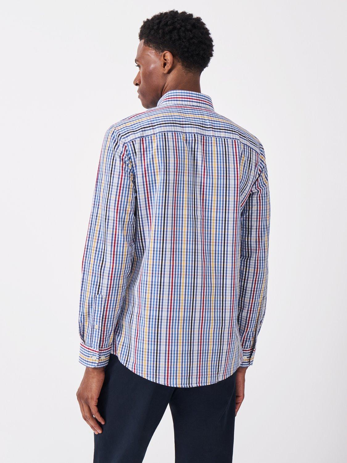 Product image 2 of 5, which shows Crew Clothing Cotton Slim Fit Check Shirt, Multi Blue, L