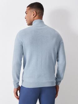 Crew Clothing Cotton Half-Zip Jumper - view 2, Blue