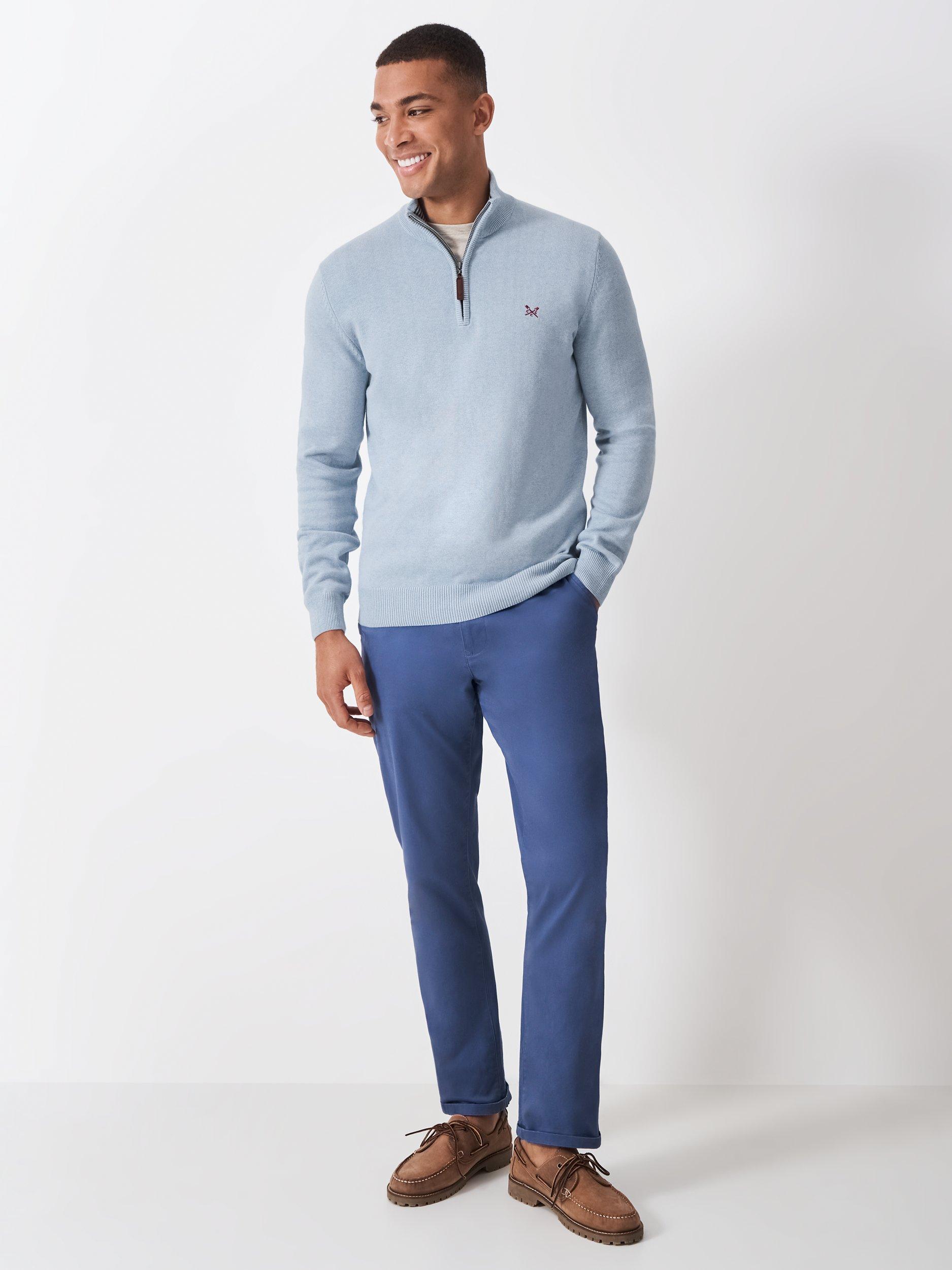Product image 3 of 5, which shows Crew Clothing Cotton Half-Zip Jumper, Blue, XS