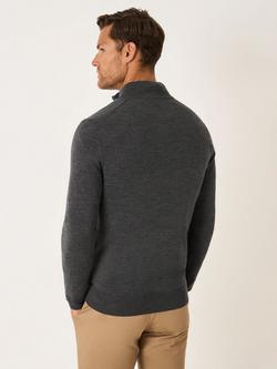 Crew Clothing Merino Wool Half-Zip Jumper - view 2, Graphite Grey
