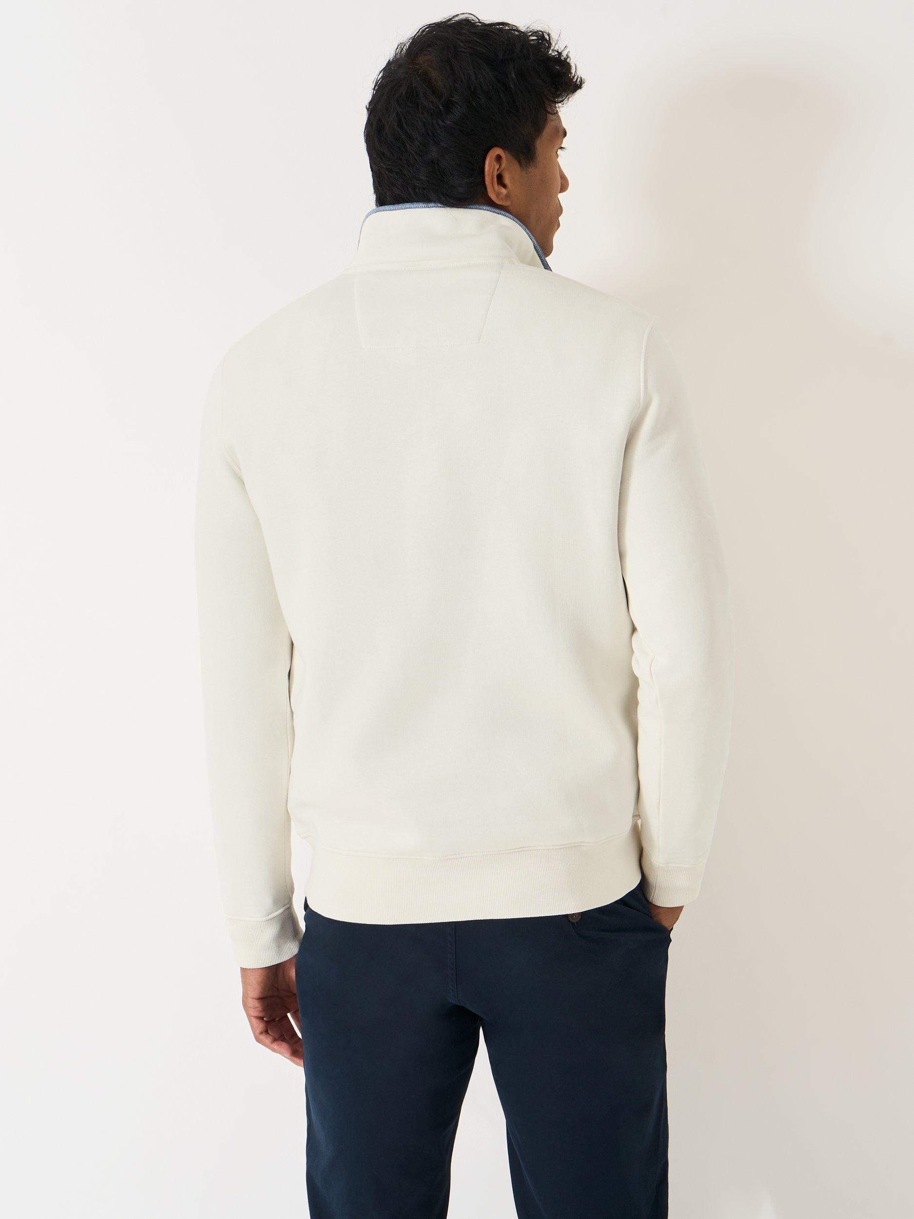 Product image 2 of 5, which shows Crew Clothing Classic Half Zip Sweatshirt, Off White, XS