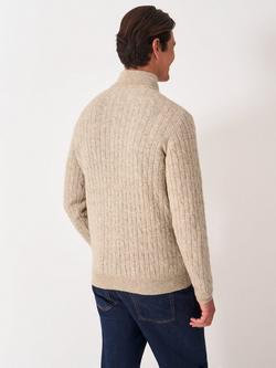 Crew Clothing Wool Blend Cable Knit Jumper, Beige - view 2, Beige