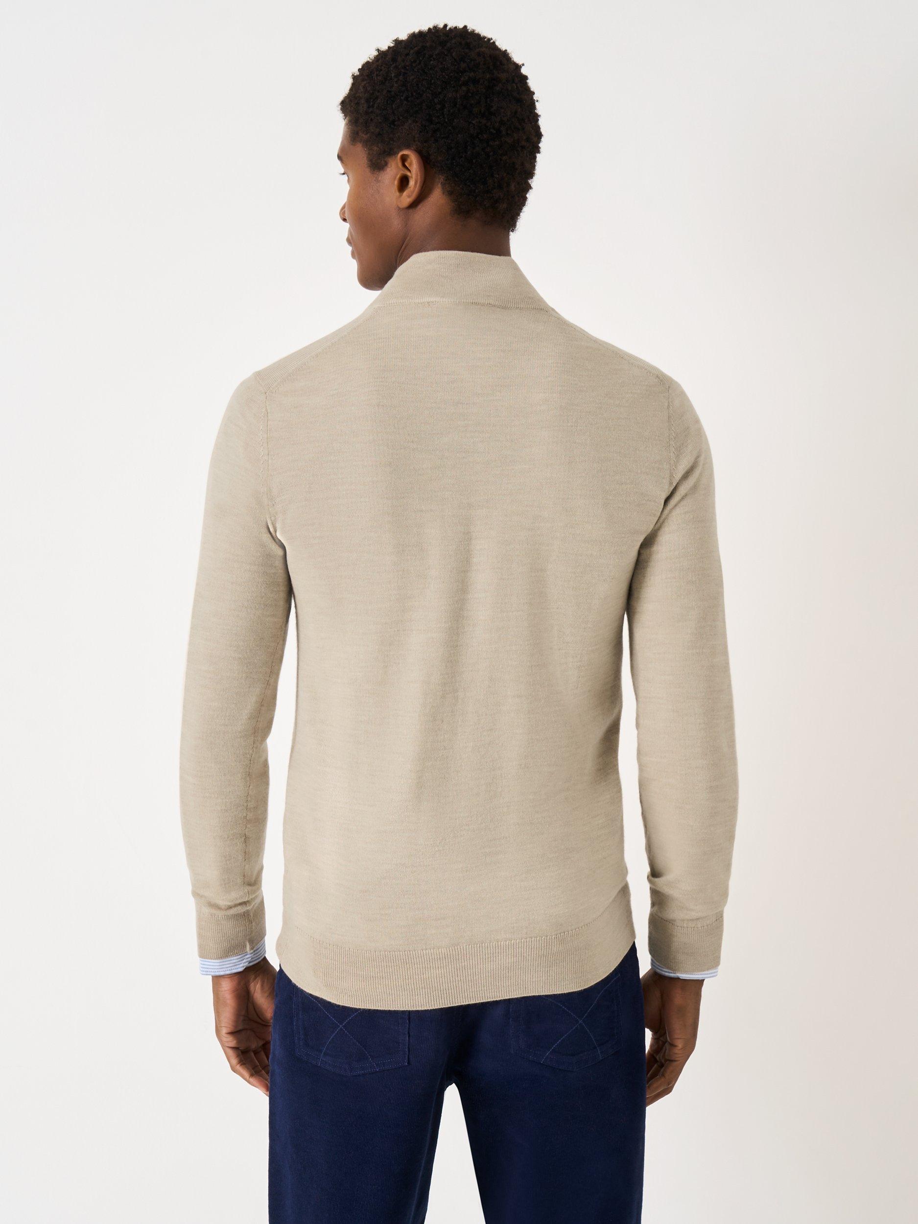 Product image 2 of 5, which shows Crew Clothing Merino Wool Half-Zip Jumper, Beige, M
