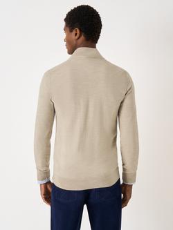 Crew Clothing Merino Wool Half-Zip Jumper - view 2, Beige