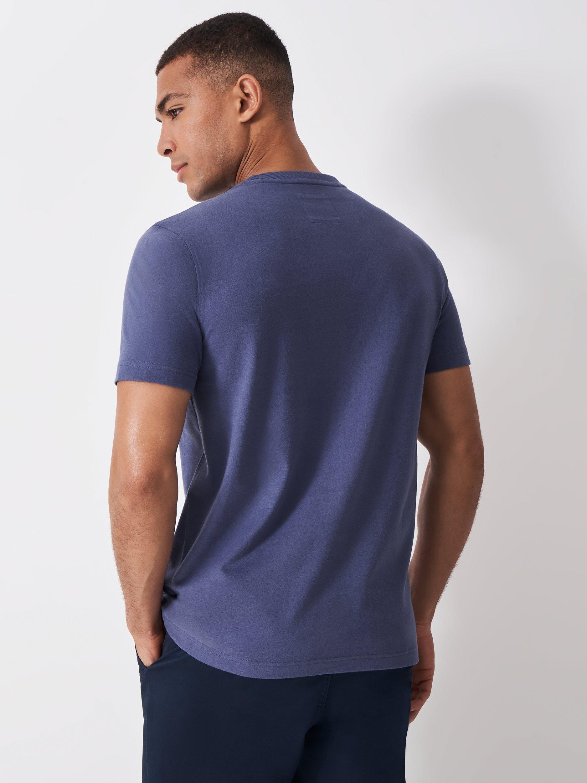 Product image 2 of 5, which shows Crew Clothing Crew Neck Cotton T-Shirt, Indigo Blue, XXL