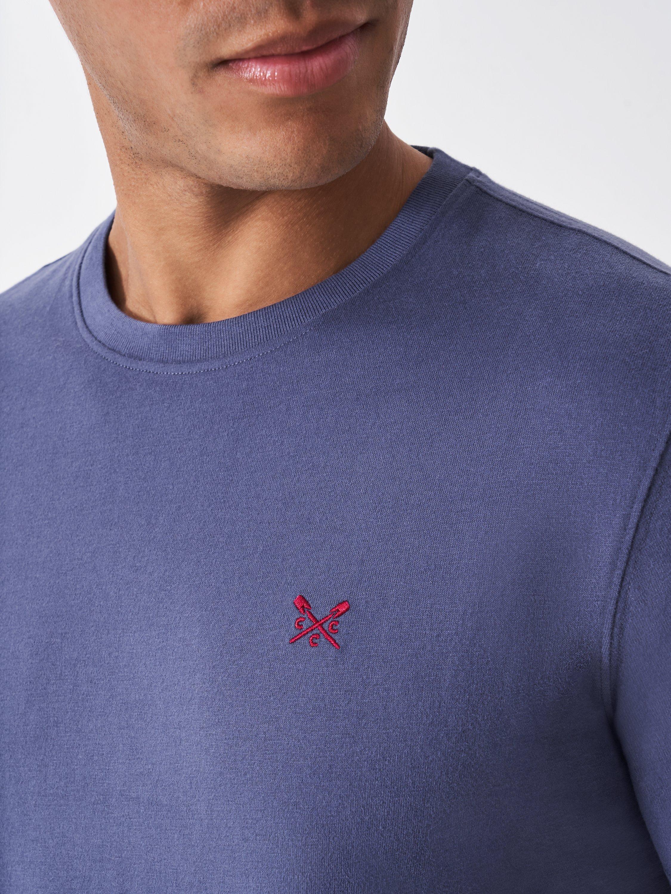 Product image 4 of 5, which shows Crew Clothing Crew Neck Cotton T-Shirt, Indigo Blue, XXL