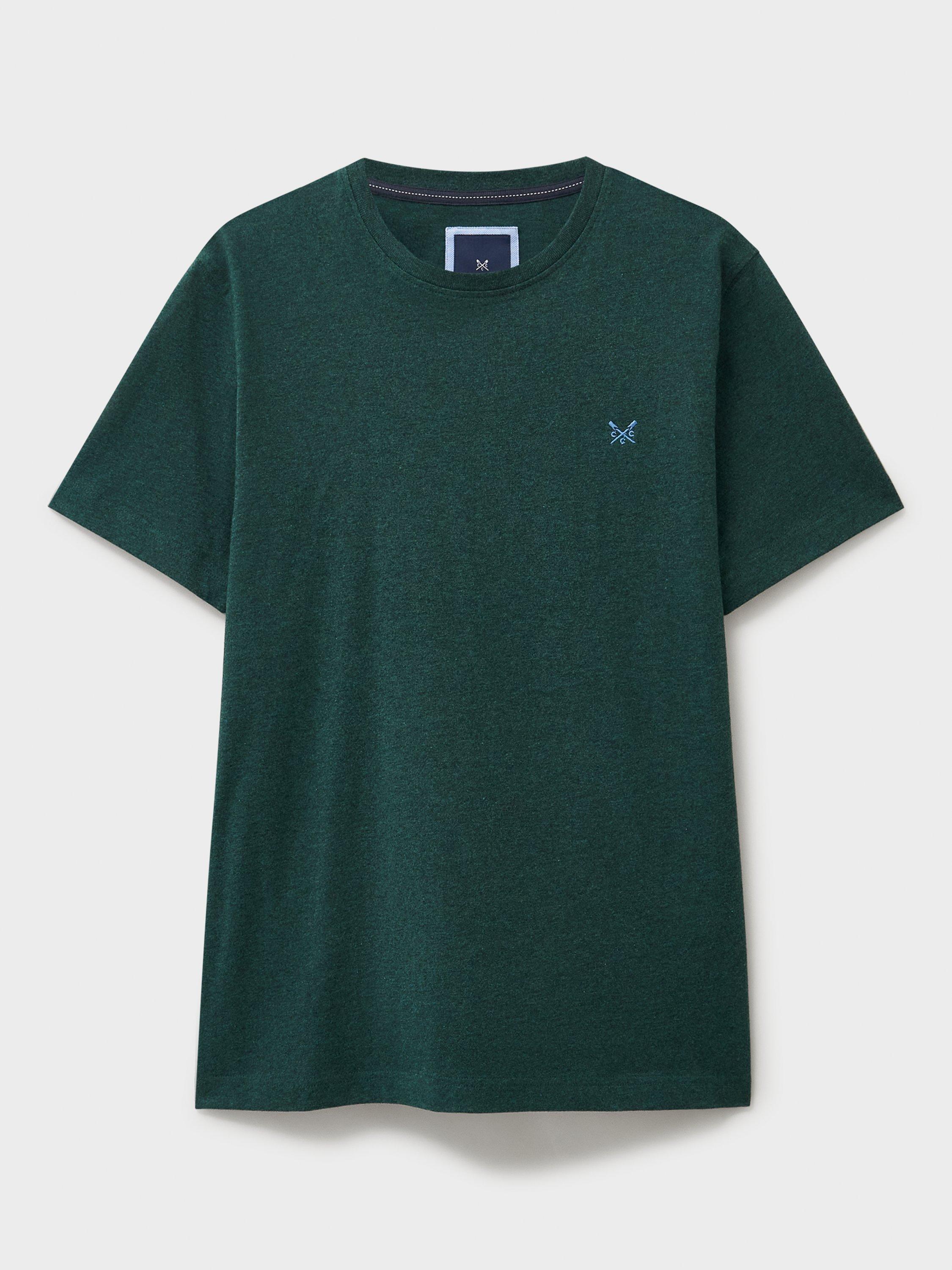 Product image 5 of 5, which shows Crew Clothing Crew Neck Cotton T-Shirt, Emerald Green, XS