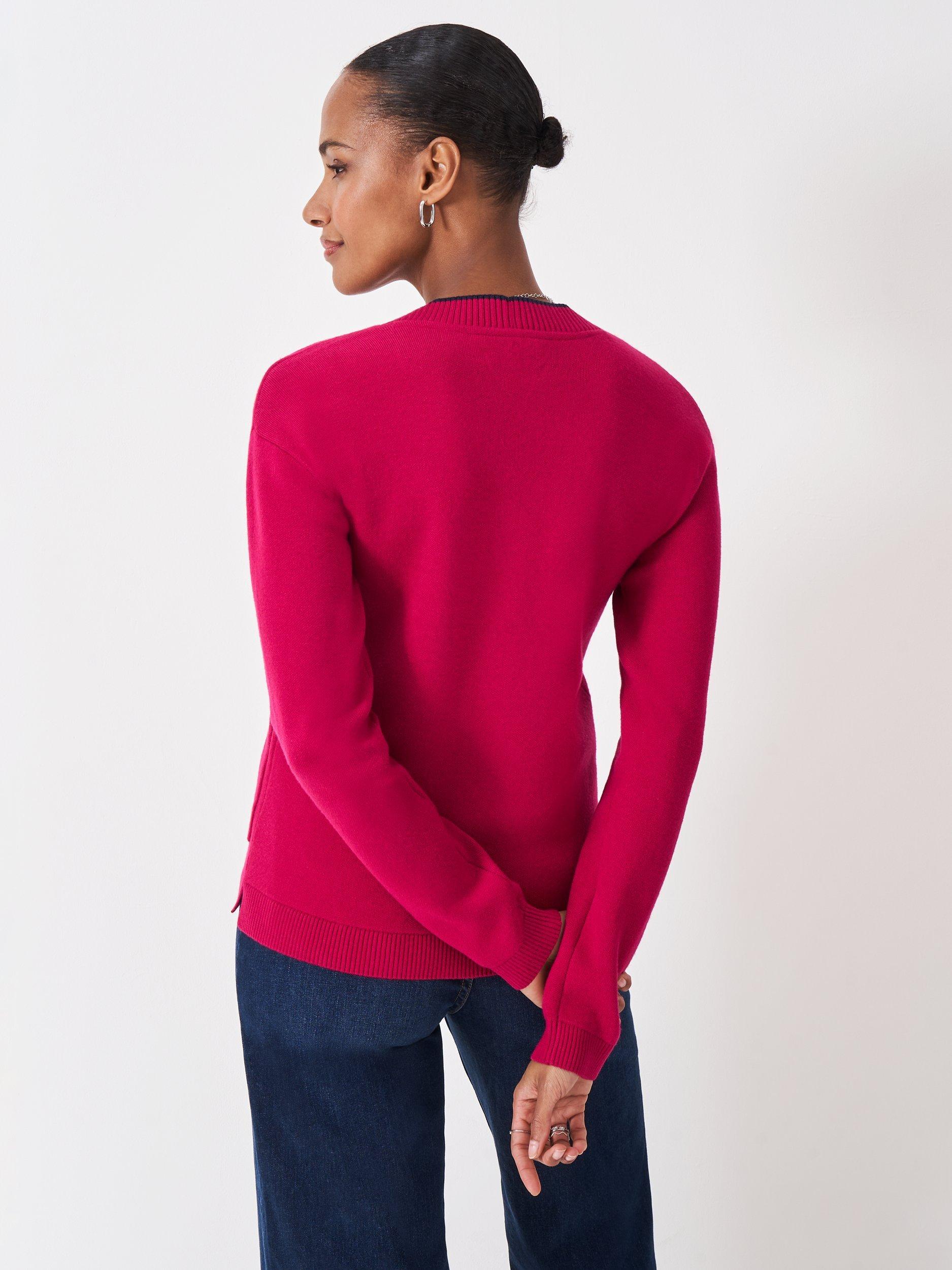 Product image 2 of 5, which shows Crew Clothing Cardigan, Cherry Red, 10