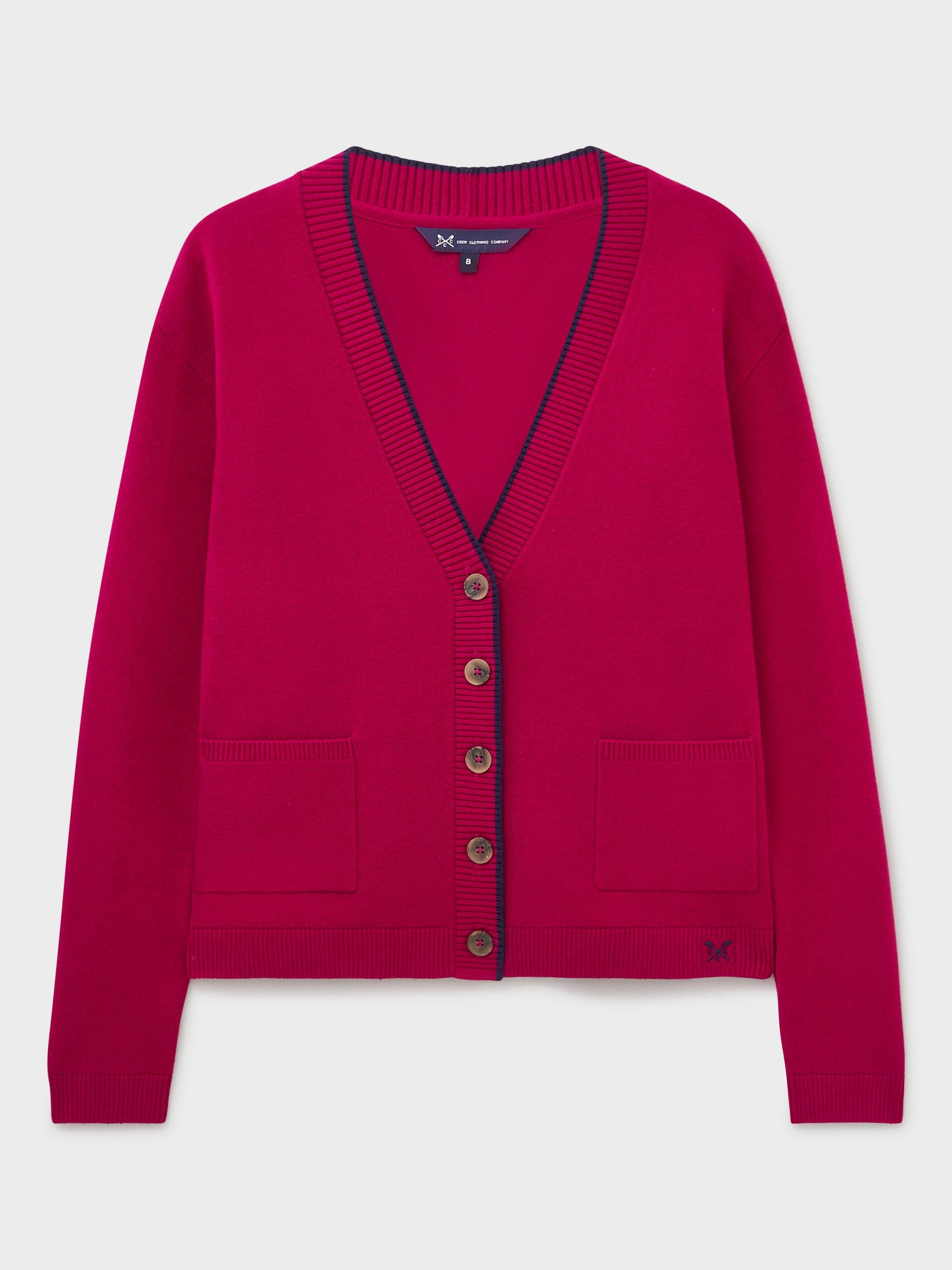 Product image 5 of 5, which shows Crew Clothing Cardigan, Cherry Red, 10
