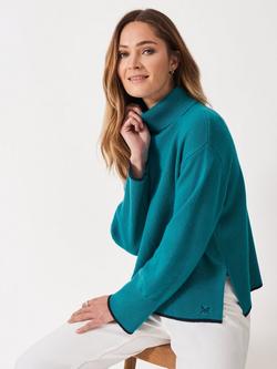 Crew Clothing Harmony Colour Contrast Wool Rich Jumper, Light Blue, Light Blue