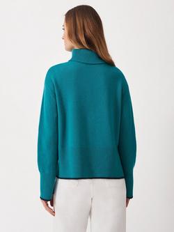 Crew Clothing Harmony Colour Contrast Wool Rich Jumper, Light Blue - view 2, Light Blue