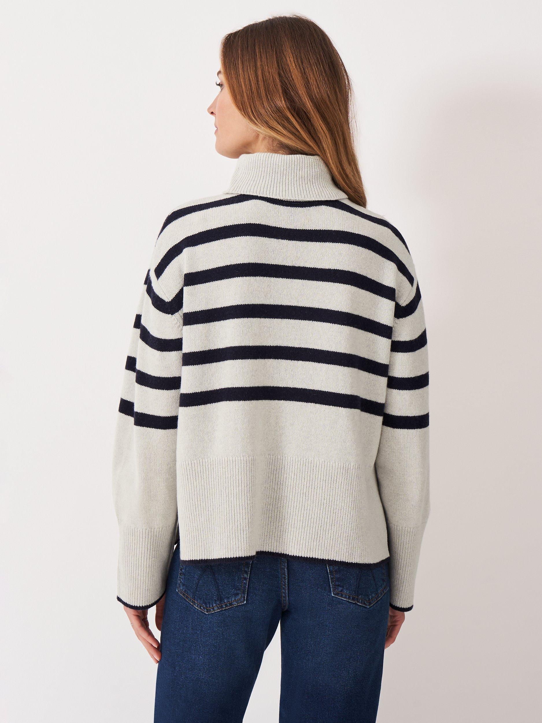 Product image 2 of 4, which shows Crew Clothing Harmony Stripe Wool Rich Jumper, Multi, 10