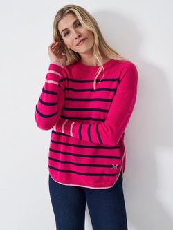 Crew Clothing Harmony Rosie Striped Jumper, Blush Pink, Blush Pink