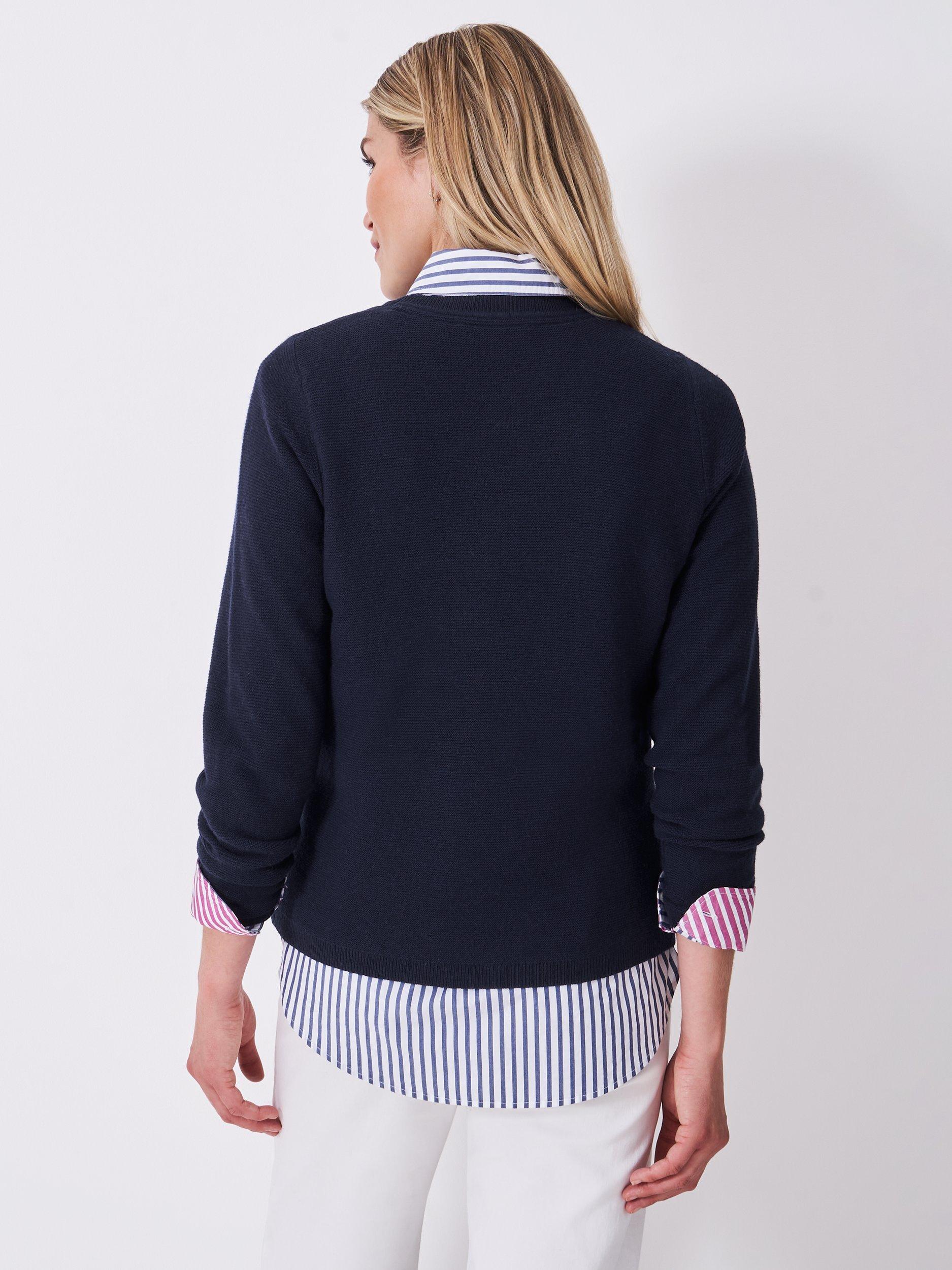 Product image 2 of 5, which shows Crew Clothing Wool Crew Neck Jumper, Navy Blue, 10