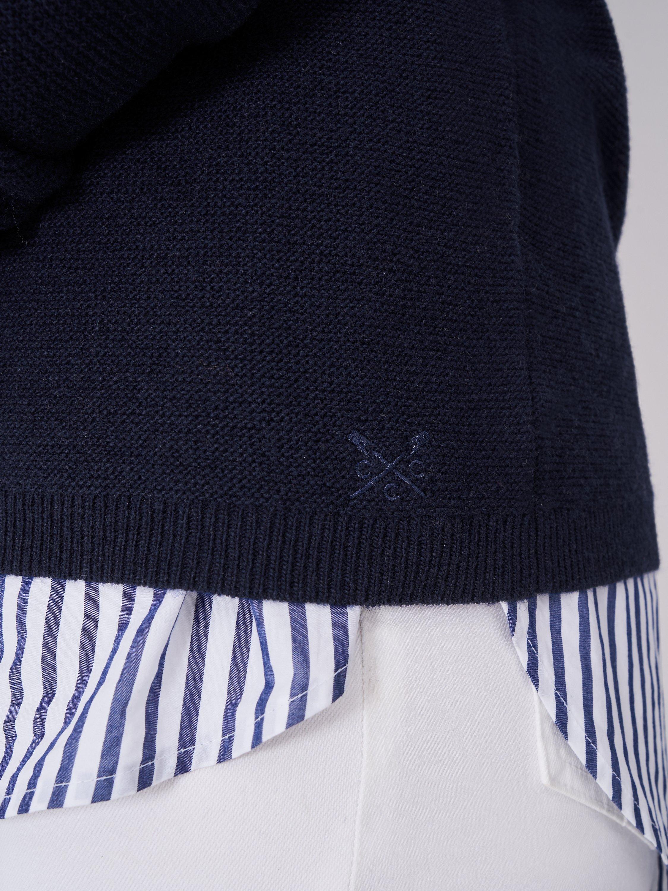 Product image 4 of 5, which shows Crew Clothing Wool Crew Neck Jumper, Navy Blue, 10