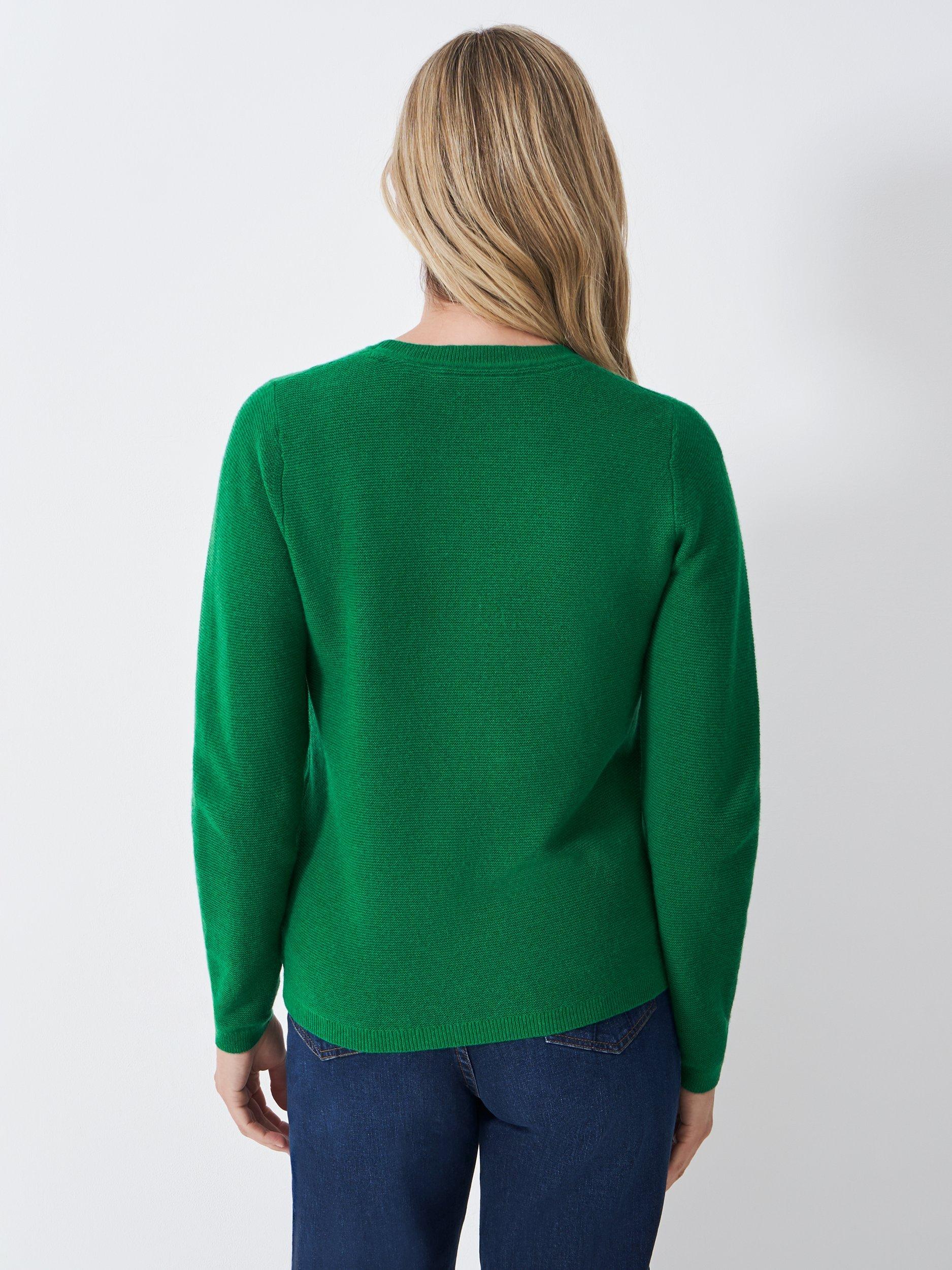 Product image 2 of 5, which shows Crew Clothing Wool Crew Neck Jumper, Emerald Green, 10