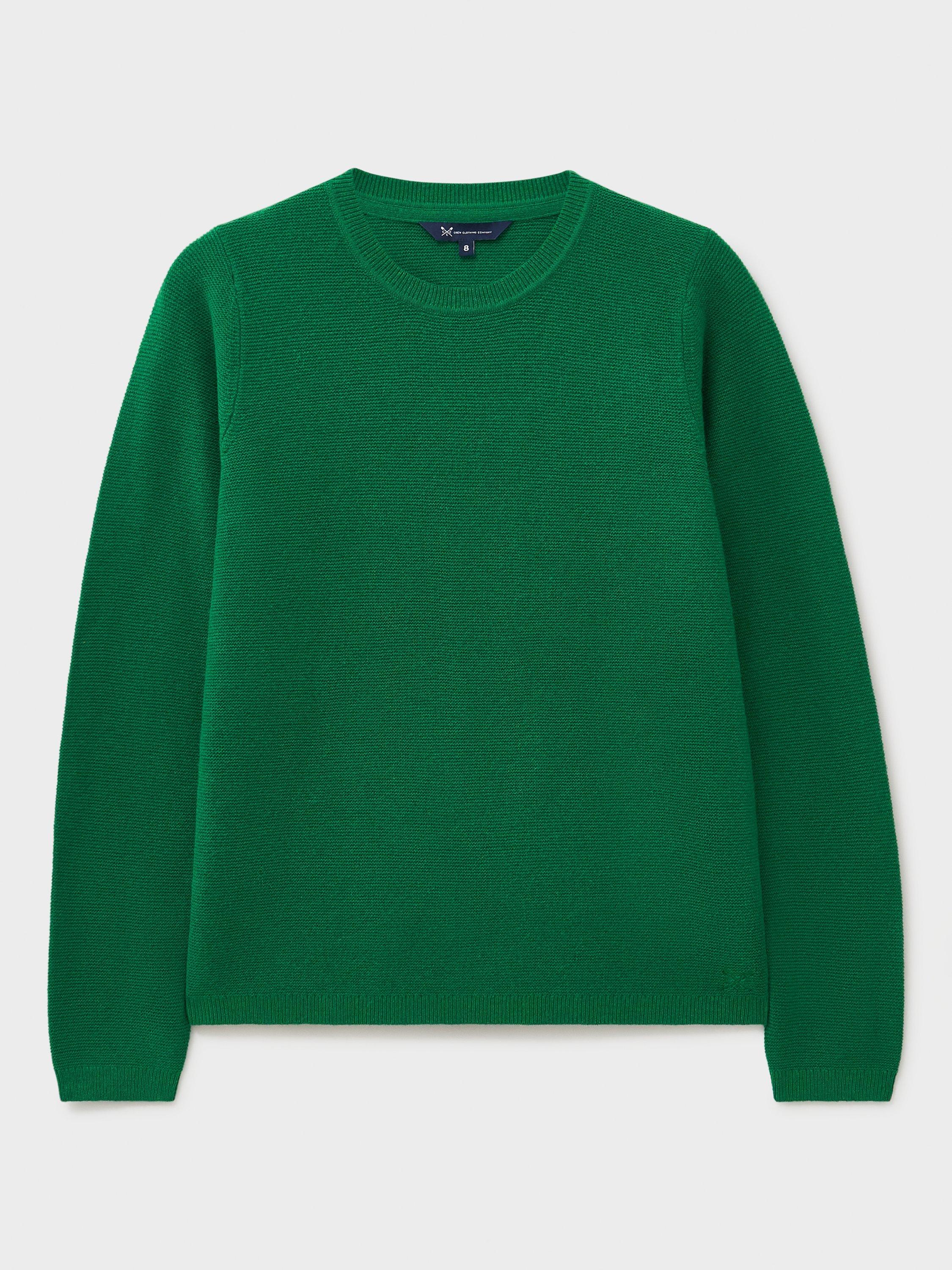 Product image 5 of 5, which shows Crew Clothing Wool Crew Neck Jumper, Emerald Green, 10