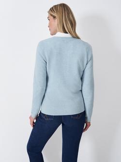 Crew Clothing Wool Crew Neck Jumper - view 2, Aqua Blue