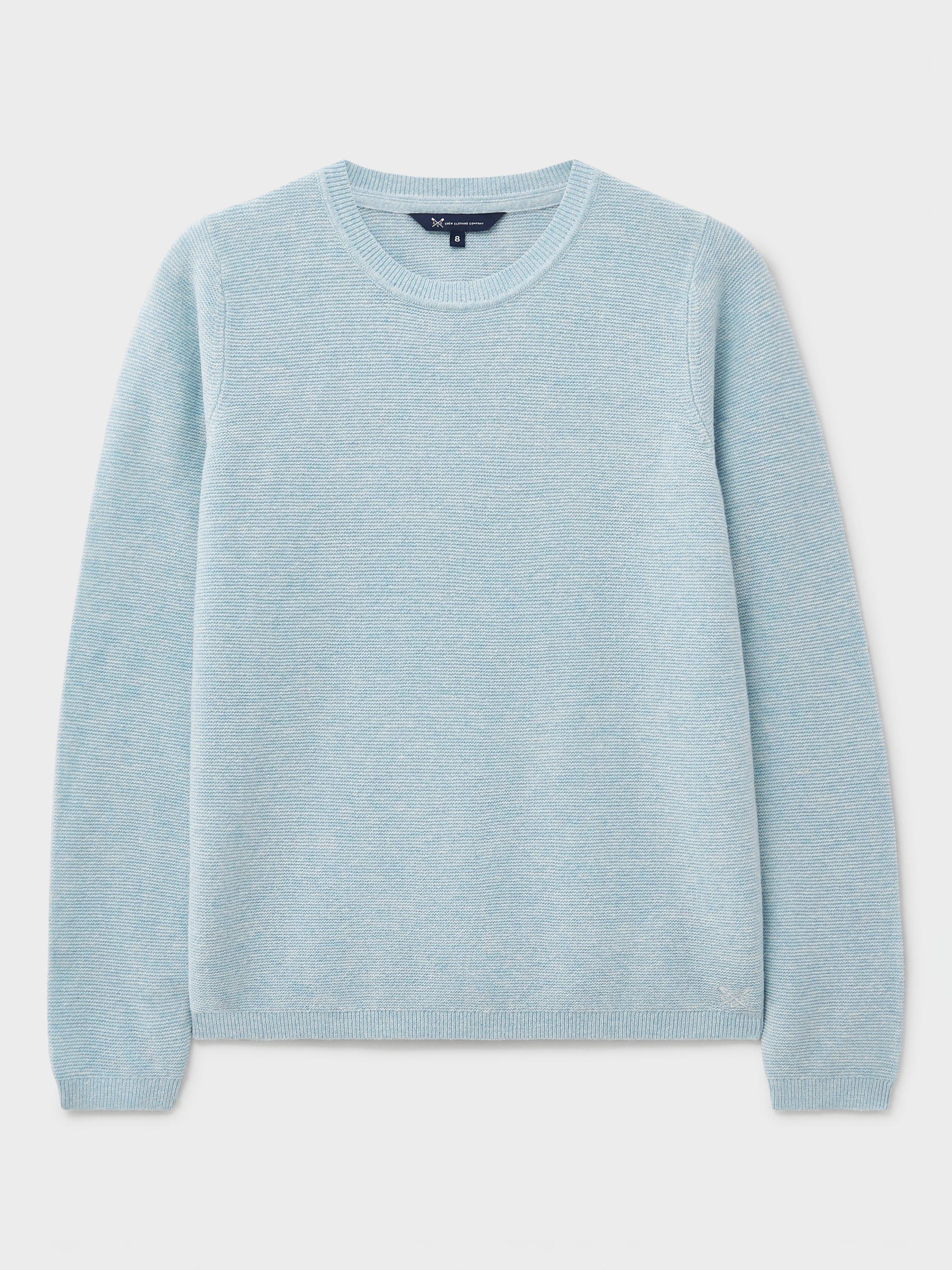 Product image 5 of 5, which shows Crew Clothing Wool Crew Neck Jumper, Aqua Blue, 10