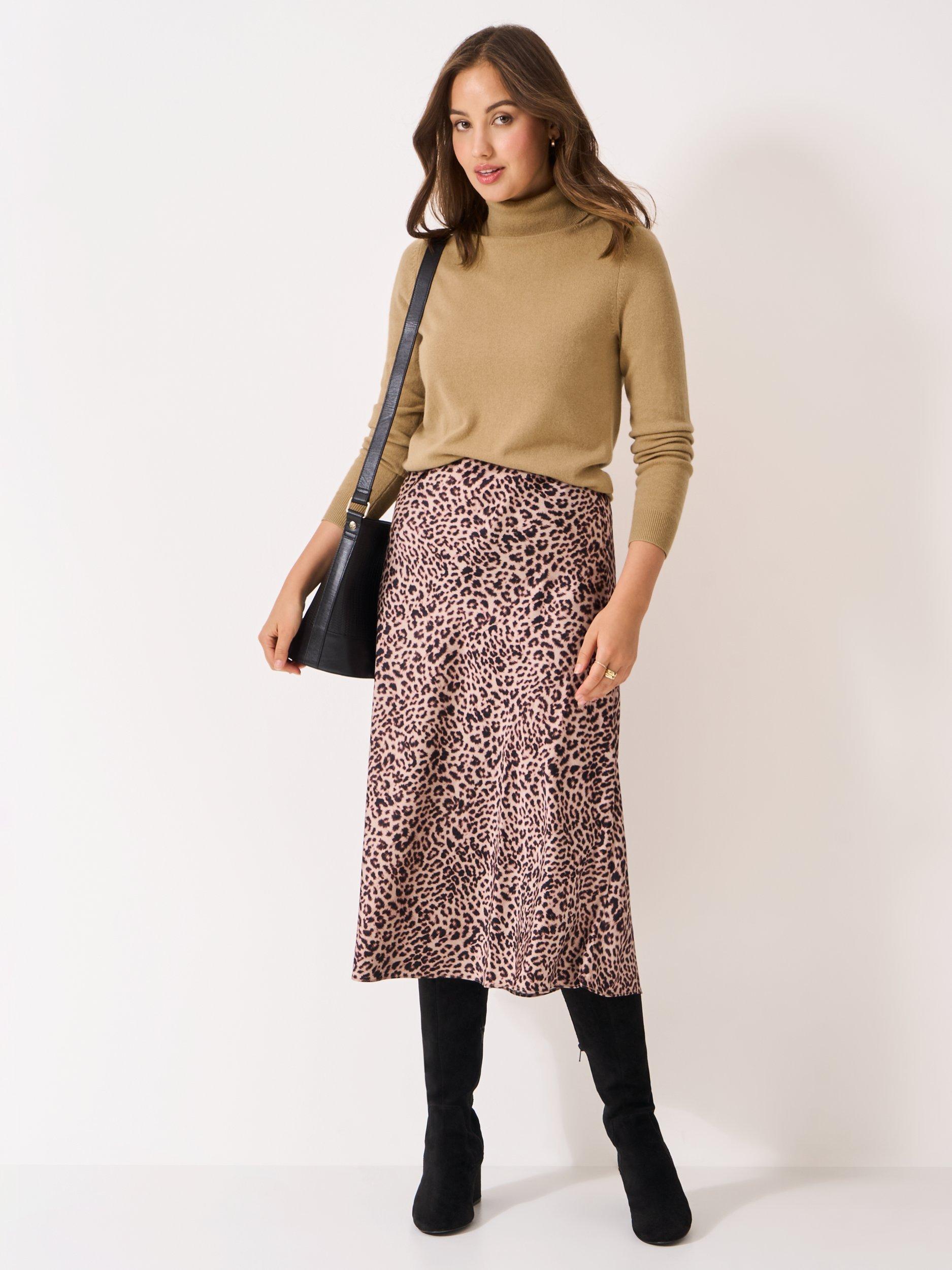 Product image 3 of 5, which shows Crew Clothing Libby Merino Wool Roll Neck Jumper, Camel Brown, 10