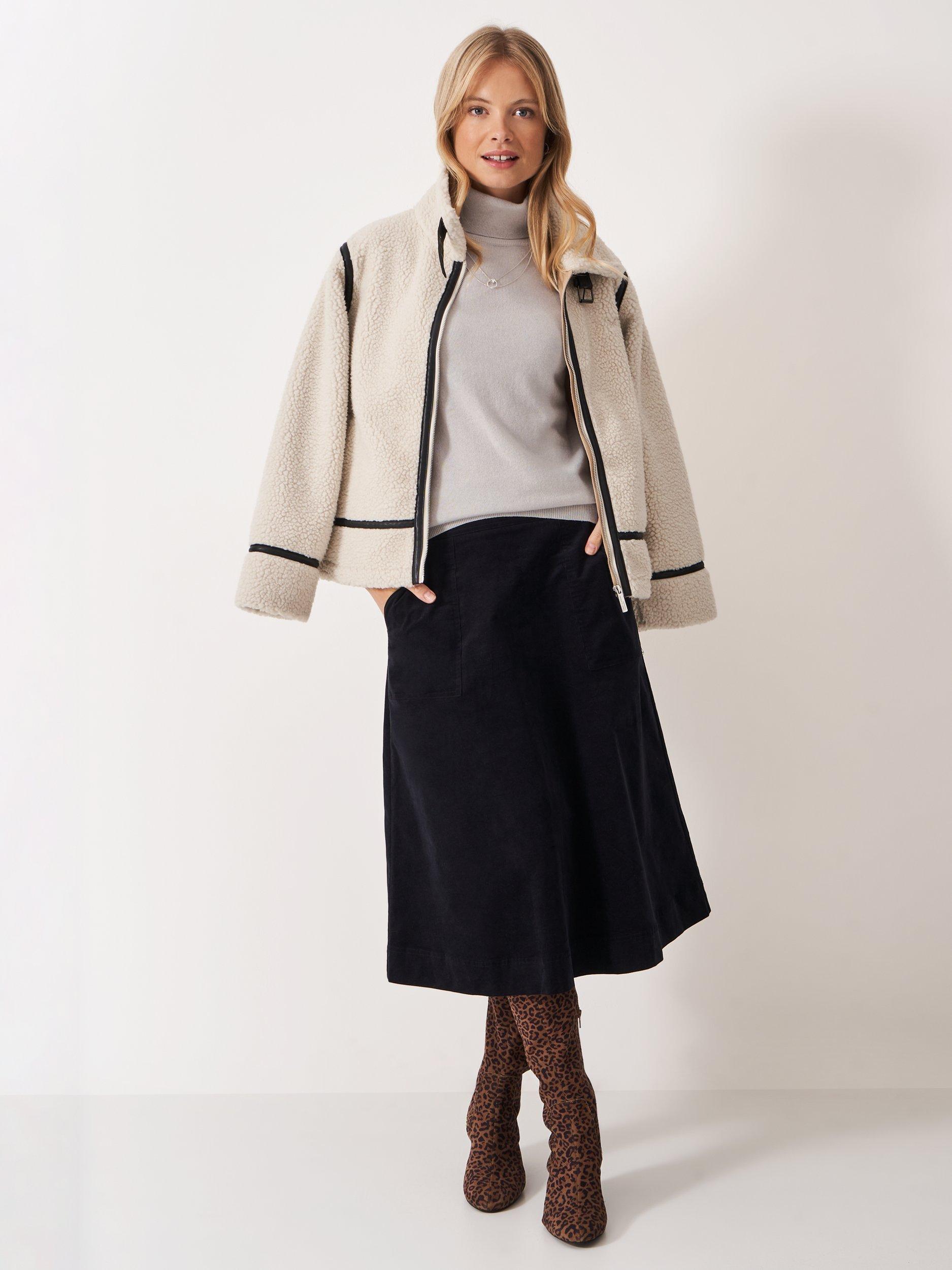 Product image 3 of 5, which shows Crew Clothing Libby Merino Wool Roll Neck Jumper, Light Grey, 8