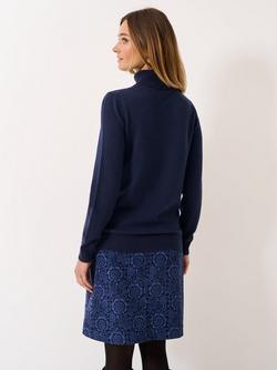 Crew Clothing Libby Merino Wool Roll Neck Jumper - view 2, Navy Blue