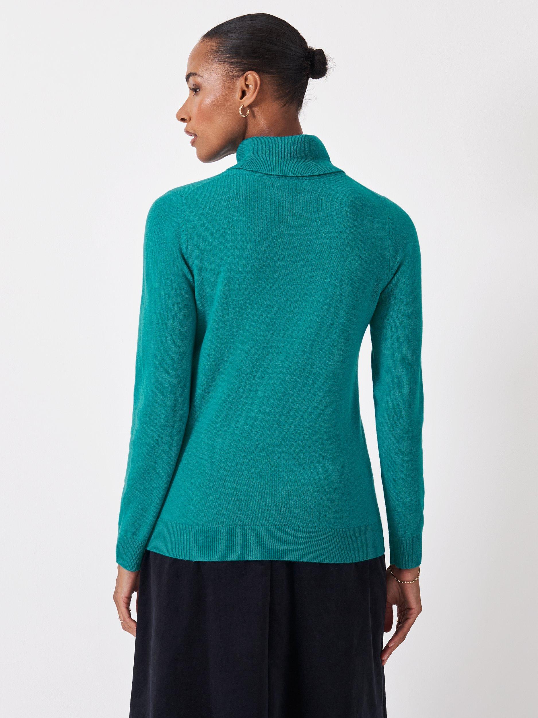 Product image 3 of 5, which shows Crew Clothing Libby Wool Rich Roll Neck Jumper, Bright Blue, 10