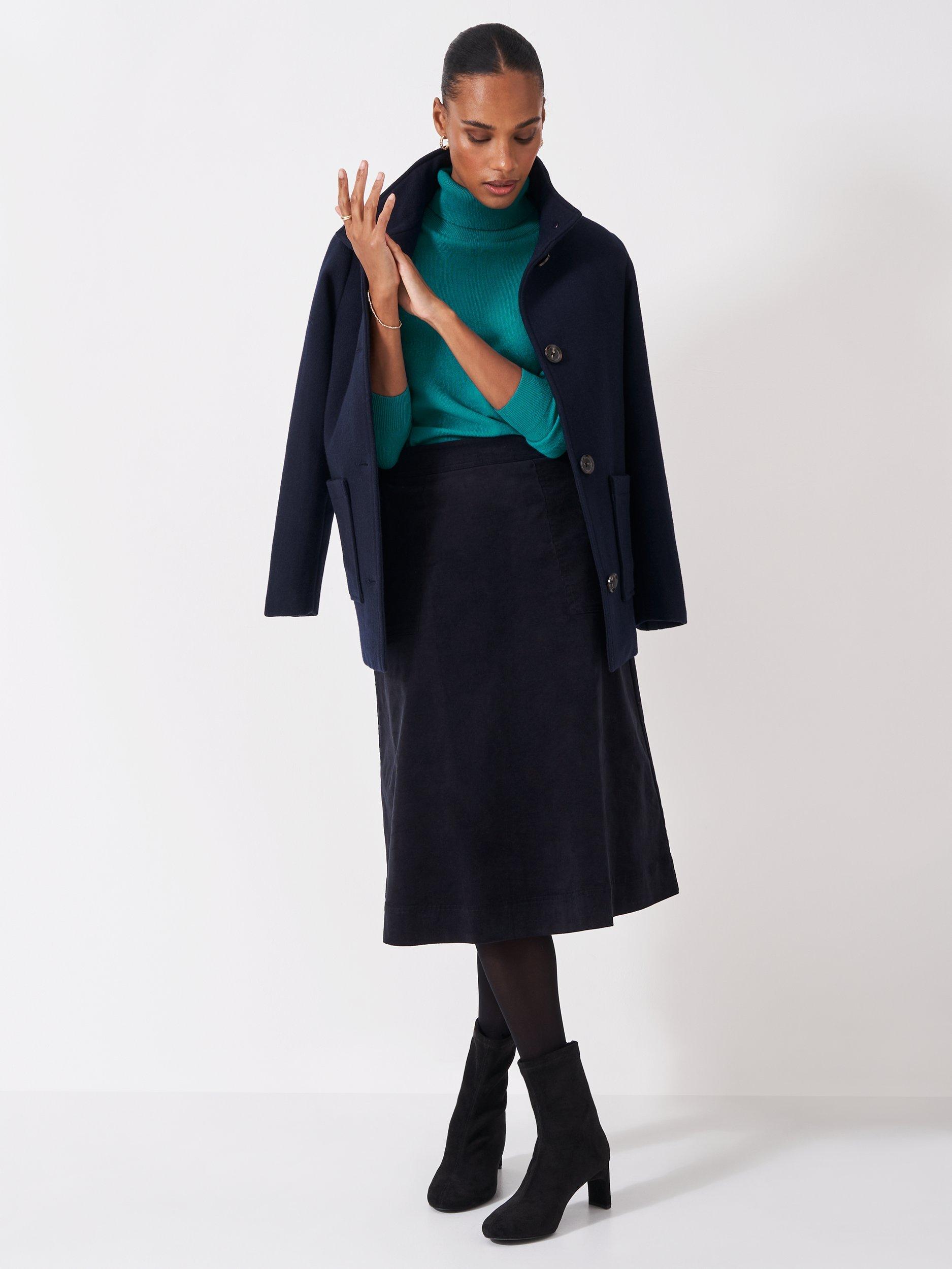 Product image 4 of 5, which shows Crew Clothing Libby Wool Rich Roll Neck Jumper, Bright Blue, 10