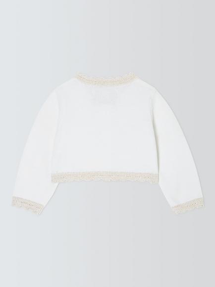John Lewis Heirloom Collection Baby Christening Cardigan, White - view 2, White