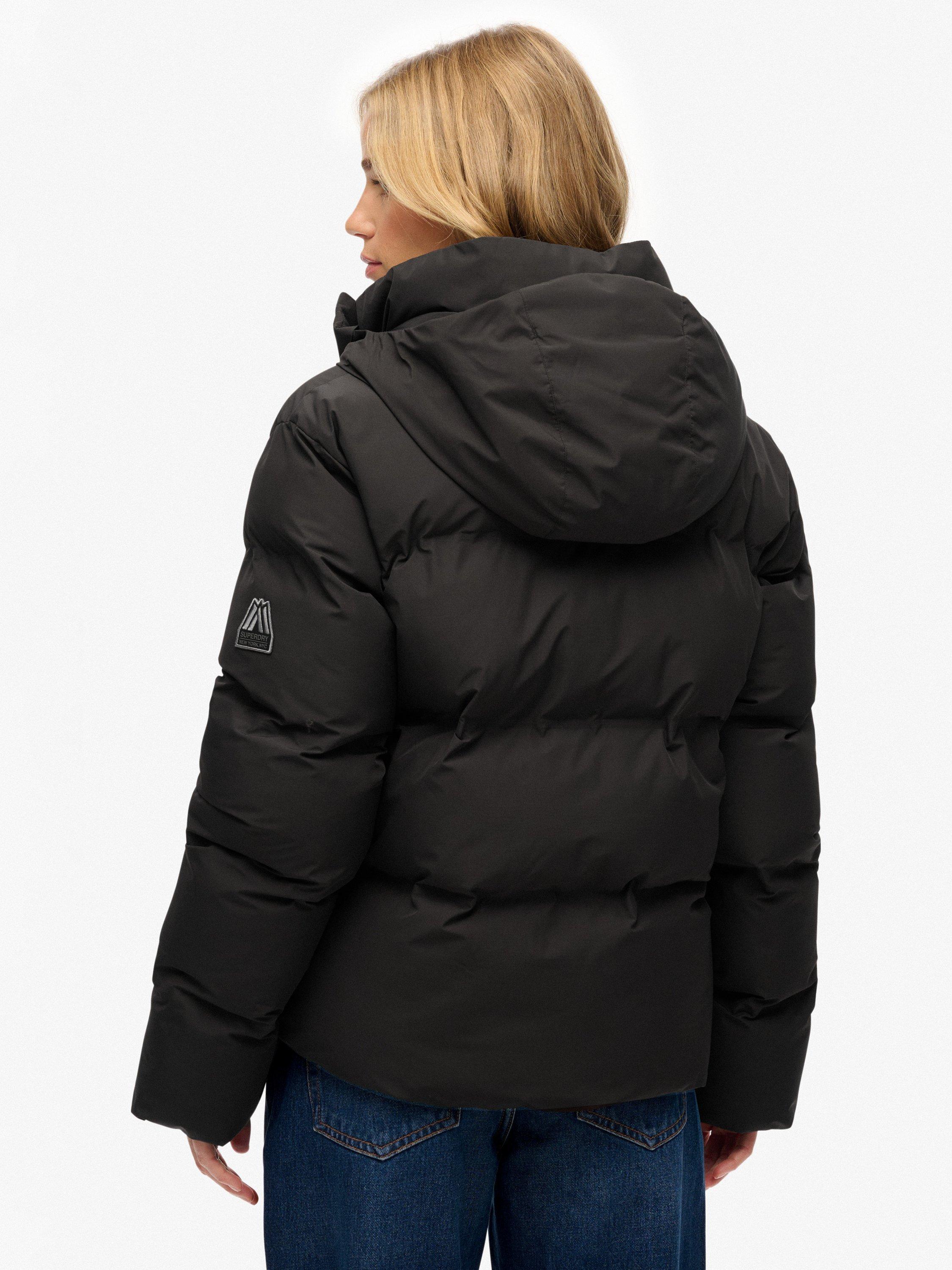 Product image 2 of 7, which shows Superdry City Boxy Puffer Jacket, Black, 6