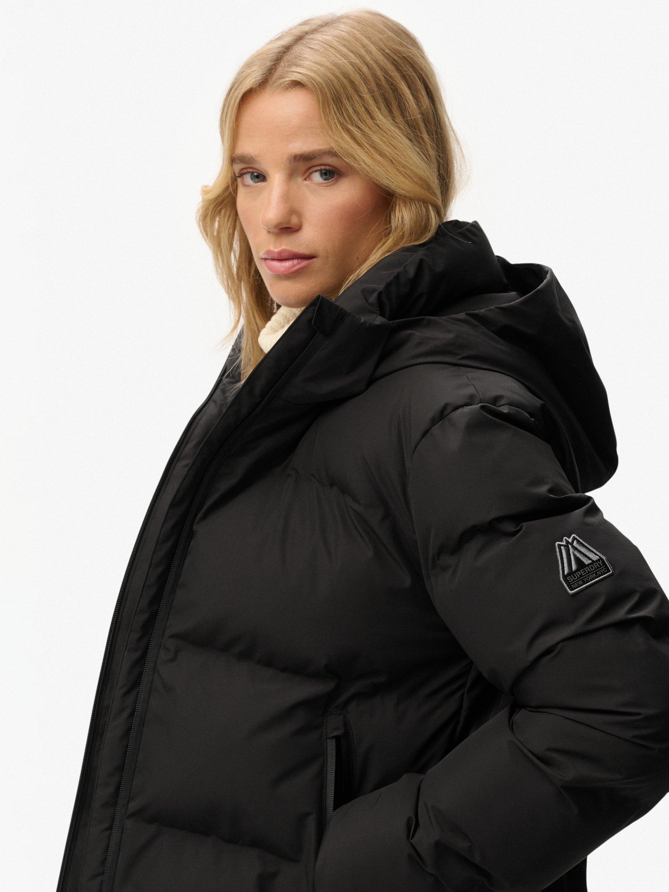 Product image 5 of 7, which shows Superdry City Boxy Puffer Jacket, Black, 6
