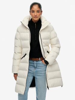 Superdry City Mid Length Padded Jacket, Off White