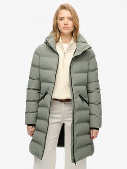 Superdry City Mid Length Padded Jacket, Freestyle Green