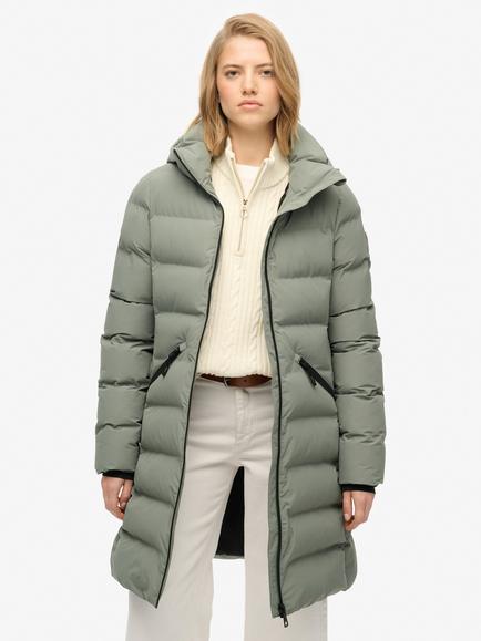 Superdry City Mid Length Padded Jacket, Freestyle Green