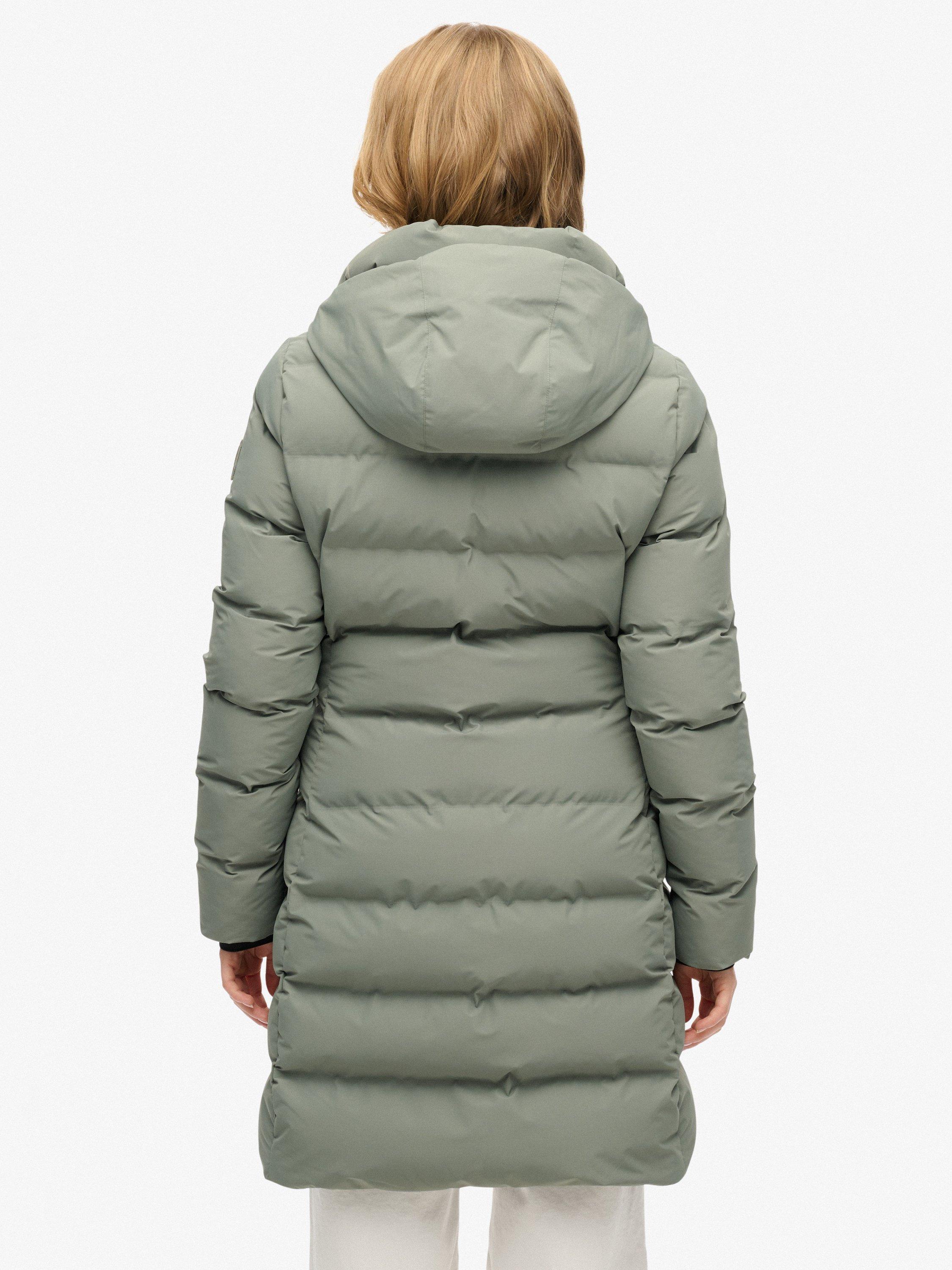 Product image 2 of 7, which shows Superdry City Mid Length Padded Jacket, Freestyle Green, 6
