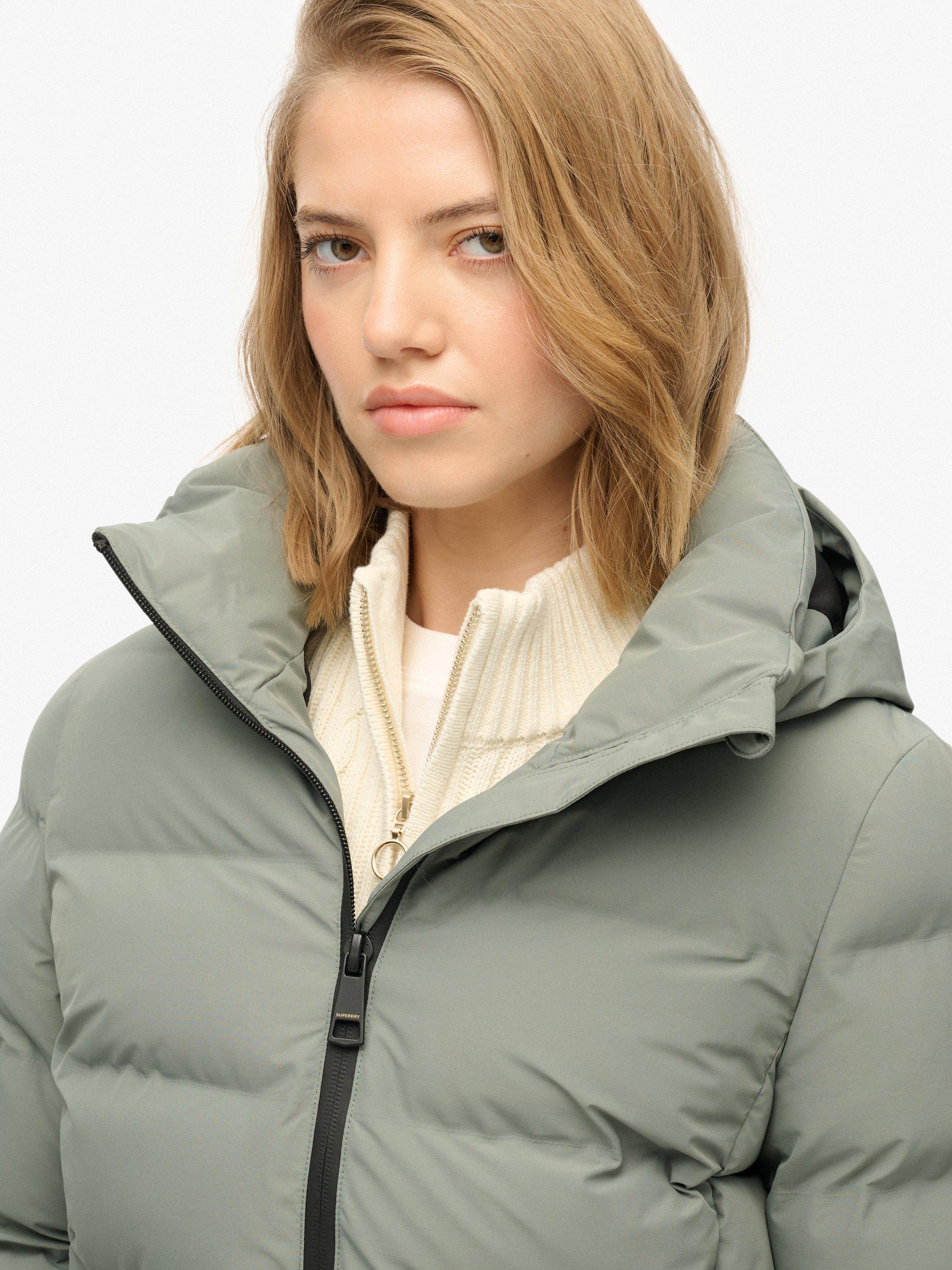 Product image 6 of 7, which shows Superdry City Mid Length Padded Jacket, Freestyle Green, 6