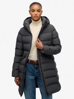 Superdry City Mid Length Padded Jacket, Ebony