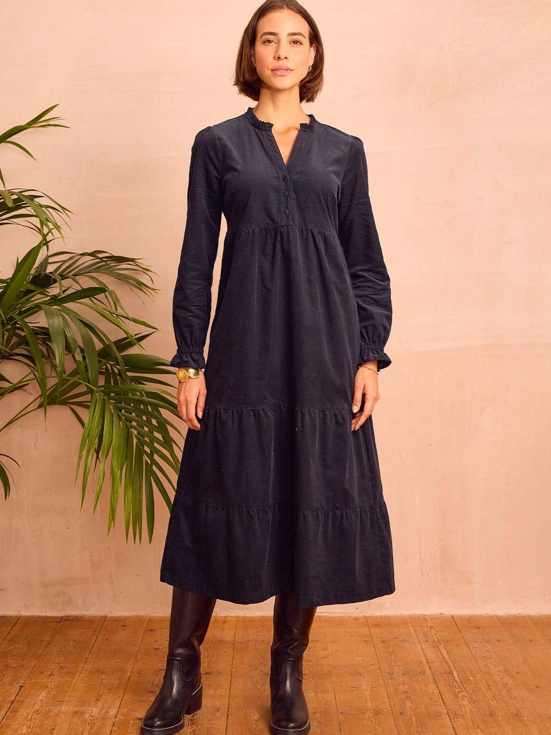 Aspiga Liv Corduroy Midi Dress, Ink