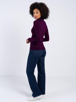 Celtic & Co. Smooth Roll Neck Top - view 2, Cassis