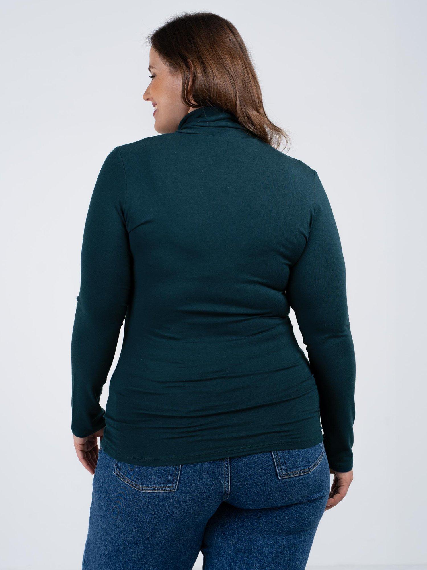 Product image 2 of 4, which shows Celtic & Co. Roll Neck Long Sleeve Top, Marine Navy, 8