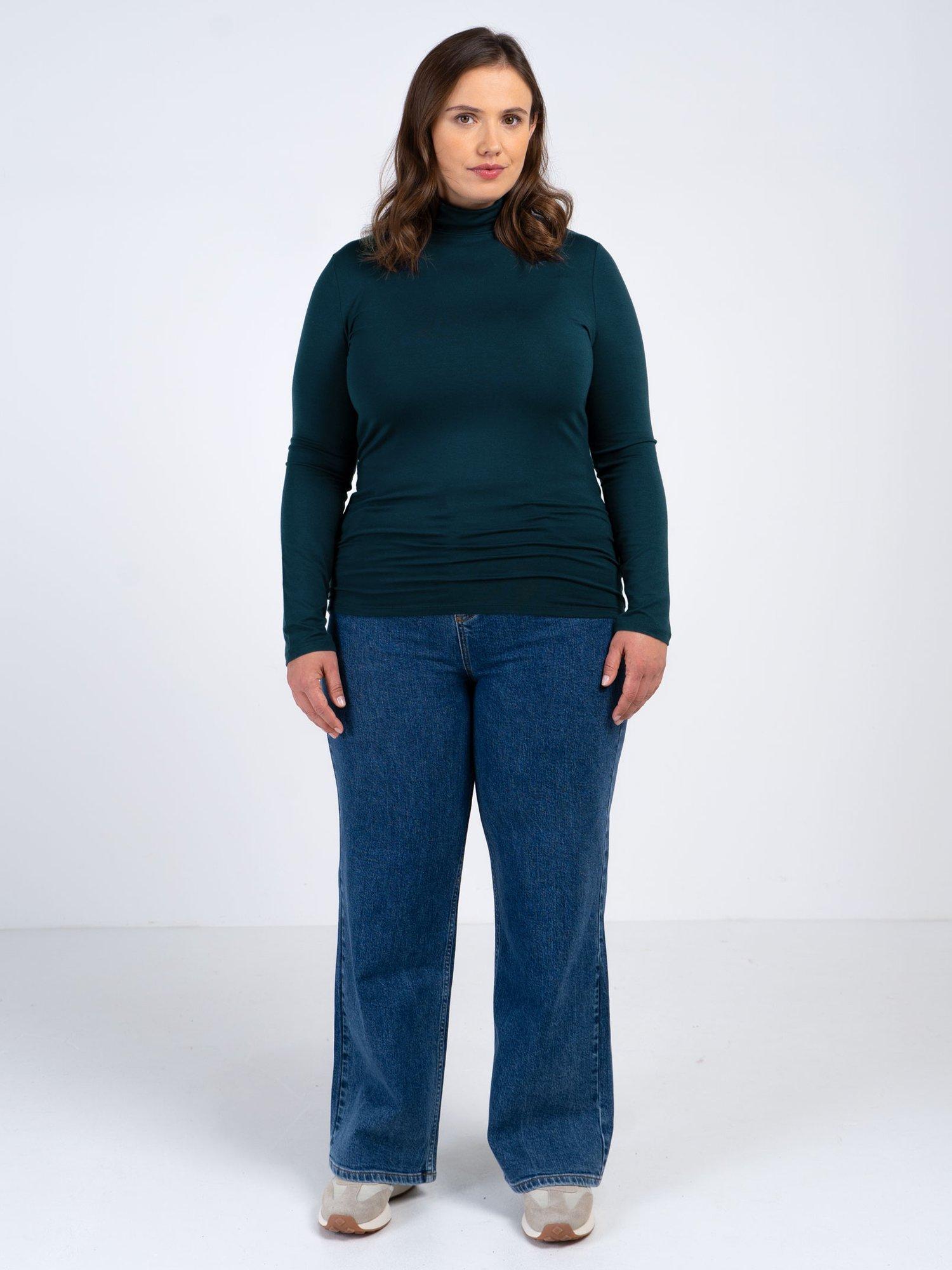 Product image 3 of 4, which shows Celtic & Co. Roll Neck Long Sleeve Top, Marine Navy, 8