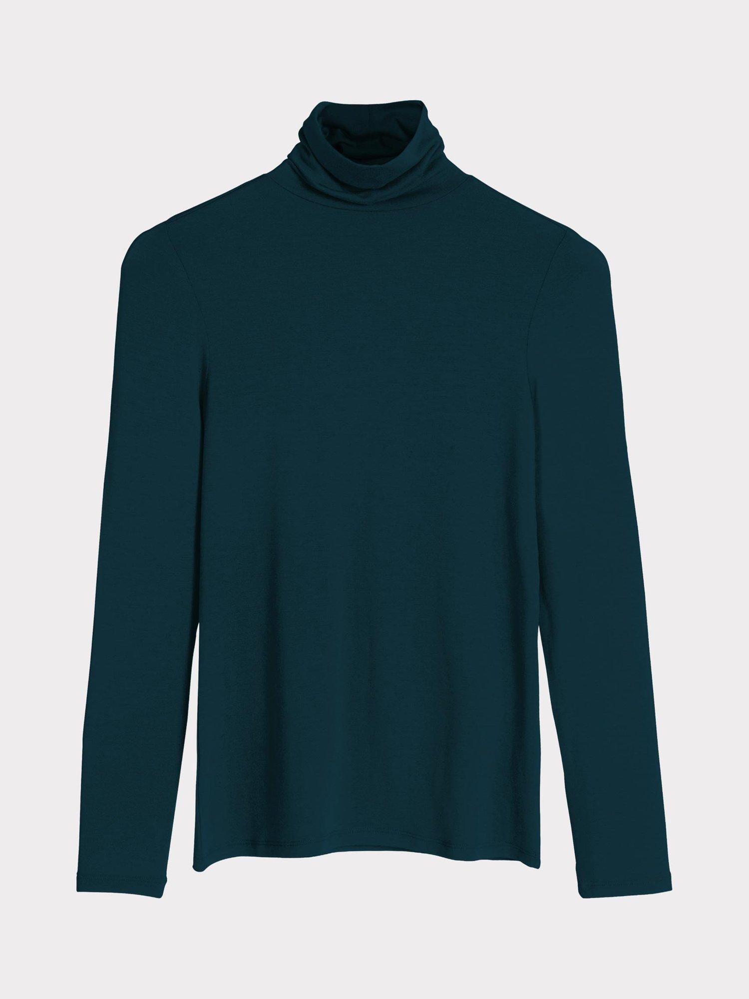 Product image 4 of 4, which shows Celtic & Co. Roll Neck Long Sleeve Top, Marine Navy, 8