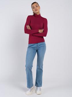Celtic & Co. Roll Neck Long Sleeve Top, Bordeaux - view 2, Bordeaux